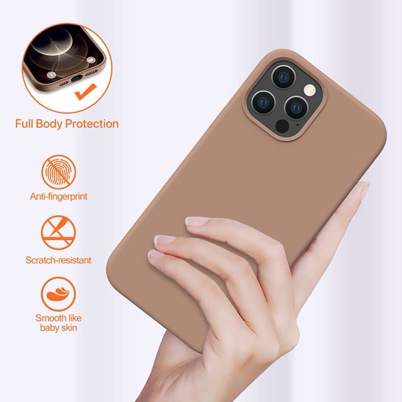 WEGOLY-Compatible with iPhone 12 Pro Max Case, [Soft Anti-Scratch Microfiber Lining], Liquid Silicone Case Gel Rubber Shockproof Drop Protection Phone Case for 12 Pro Max, Chocolate