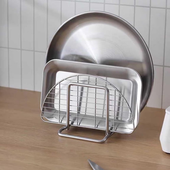 WEGOLY-Cutting Board Holder Stainless Steel Wire Chopping Board Stand Cutting Board Storage Rack Organizer with 2 Slots for Kitchen Countertop, 1 Piece