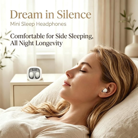 WEGOLY-Invisible Sleep Earbuds for Side Sleepers, Ultra-Small Mini Wireless Bluetooth Earbuds, Zero Pressure Fit, Noise Blocking, All-Night Comfort for Sleep, Work, Travel