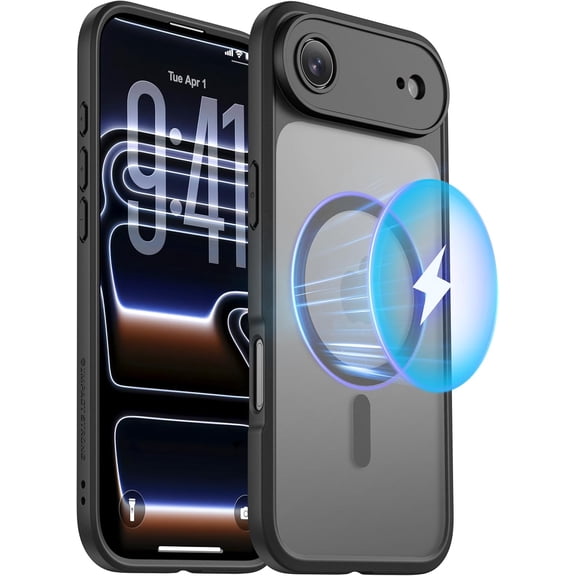 WEGOLY-Magnetic Guard Designed for iPhone 17 Air Case [Camera Protection] [Military Grade Drop Tested] [Compatible with MagSafe] Slim Translucent Matte Phone Case (6.6") - Black