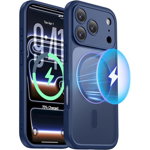 WEGOLY-Magnetic Guard Designed for iPhone 17 Pro Max Case [Camera Protection] [Military Grade Drop Tested] [Compatible with MagSafe] Slim Translucent Matte Phone Case (6.9") - Navy Blue