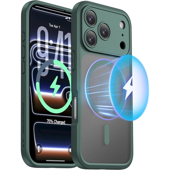 WEGOLY-Magnetic Guard Designed for iPhone 17 Pro Max Case [Camera Protection] [Military Grade Drop Tested] [Compatible with MagSafe] Slim Translucent Matte Phone Case (6.9") - Dark Green