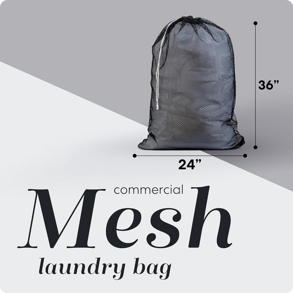 WEGOLY-Mesh Laundry Bags XL 24" x 36" 2 Pack Heavy Duty, Durable, Machine Washable Drawstring Bags for Delicates, Laundry Hamper Liner, College Dorm, Travel, Storage Black