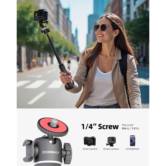 WEGOLY-Mini Tripod, Lightweight Phone Tripod with Remote, Portable Selfie Stick for iPhone with Cold Shoe & Phone Holder, Extendable Cell Phone Stand Compatible with iPhone/Android/GoPro/Insta360