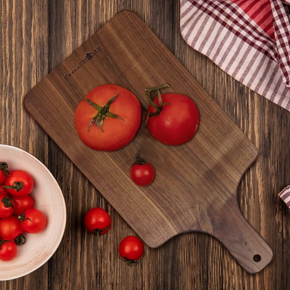 WEGOLY-Napa Walnut Charcuterie and Cheese Paddle Serving Board with Hanging Hole & Handle
