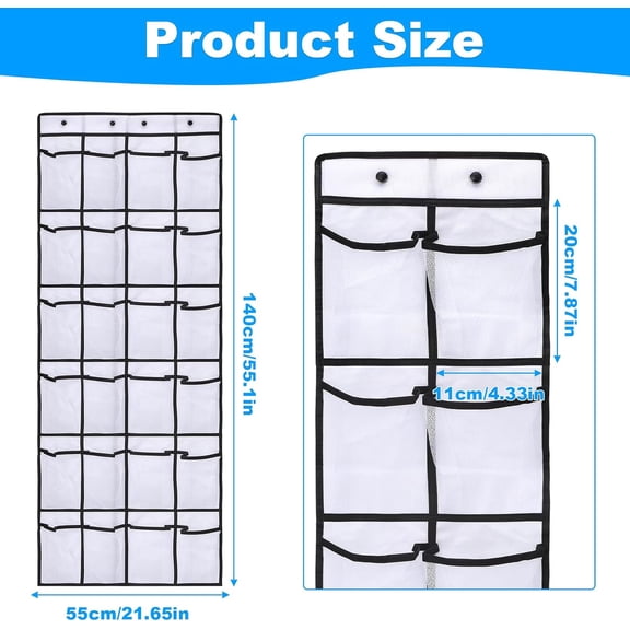 WEGOLY-Over The Door Organizer For Cruise Ships|Magnetic Door Organizers with 24-Pocket for Cruise Ship|55"x21"|Cruise Over the Door Organizer,Magnetic Shoe Rack for Cruise,Behind-Door Storage