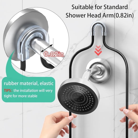 WEGOLY-Over the Shower Head Caddy with 2 Baskets & Soap Holder, Non-Slip Design for 0.82-Inch Showers, Black, Stainless Steel