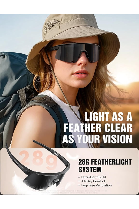 -Polarized Running Sunglasses for Men Women [Powerful Eye Protection] UV400 TR90 Ultra-light Sports Sunglasses