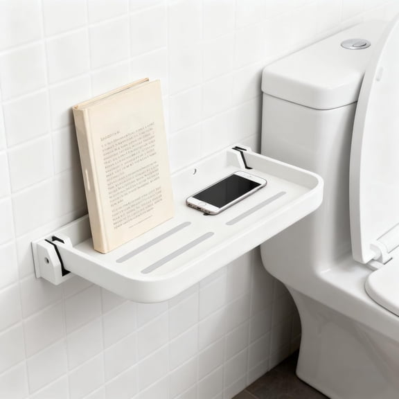 WEGOLY-RV Aluminum Folding Wall Shelf - Waterproof and Rust-Proof Space Save Wall-Mounted Folding Small Shelf for Bathroom, Laundry, Kitchen,RV,Campers,Boat etc (White 2PCS, 11.8inch)
