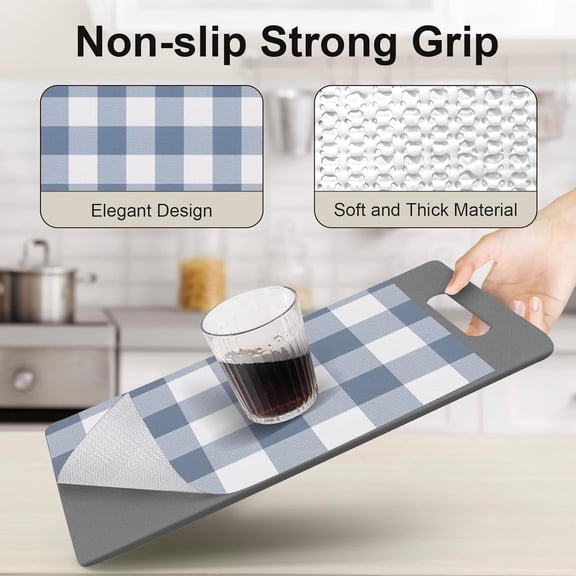 WEGOLY-Shelf Liner for Kitchen Cabinets Non-Adhesive Drawer Liners Non-Slip Strong Grip Cabinet Liners Thickened Paper for Shelves, Dresser, Cupboard, Tool Box, Pantry, Bathroom Drawers Blue 11.8In
