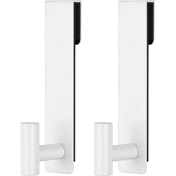 WEGOLY-Shower Door Hooks, (7.5 Inch) Extended Towel Hooks for Bathroom Frameless Glass Shower Door, Stainless Steel Heavy Duty Hooks (White, T Shape-Fits 3/8" Thick Door)