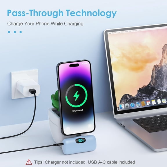WEGOLY-Small Portable Charger for iPhone,Upgraded 5000mAh PD Fast Charging Power Bank,Mini Plug-in Battery Pack Backup Charger Compatible with iPhone 14/14 Pro Max/13/13 Pro/12 Pro/11/XS/XR/X/8/7-Lig