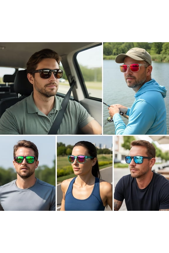 -Sports Polarized Sunglasses for Men Women UV Protection Unbreakable Driving Running Fishing Hiking Sun Glasses