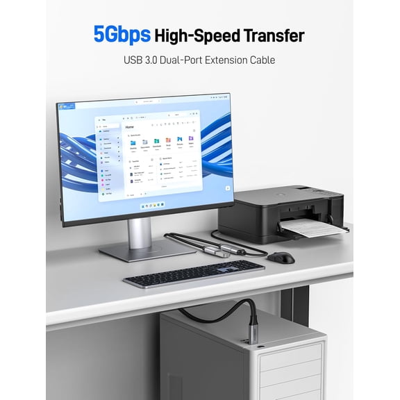 WEGOLY-USB 3.0 Y Splitter Cable, 6.6Ft USB 3.0 Type A Male to Dual USB Female 1 to 2 Y Splitter Sync Data Charger Cable Cord for Mac, Xbox, Laptop, Tablet, Smartphone.
