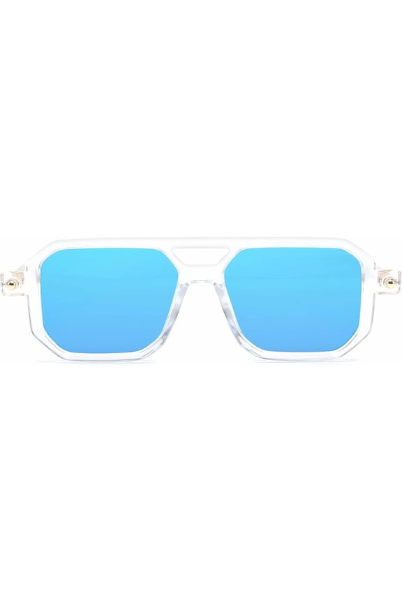 -Vintage Square 70s Flat Aviator Sunglasses Women Men Classic Retro Stylish Frame UV400 Sunglasses B2622