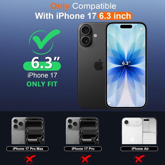WEGOLY-for iPhone 17 Case Waterproof, Built-in Lens & Screen Protector, Full Heavy Duty Protection, 12FT Military Shockproof, Dustproof, Anti-Scratched Phone Case,Black/Clear