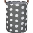 thumbnail image 1 of WEHUSE 22 Inch Kids Clothes Hampers for Laundry, Cute Large Grey Fabric Canvas Laundry Basket with Leather Handles, 1 of 6