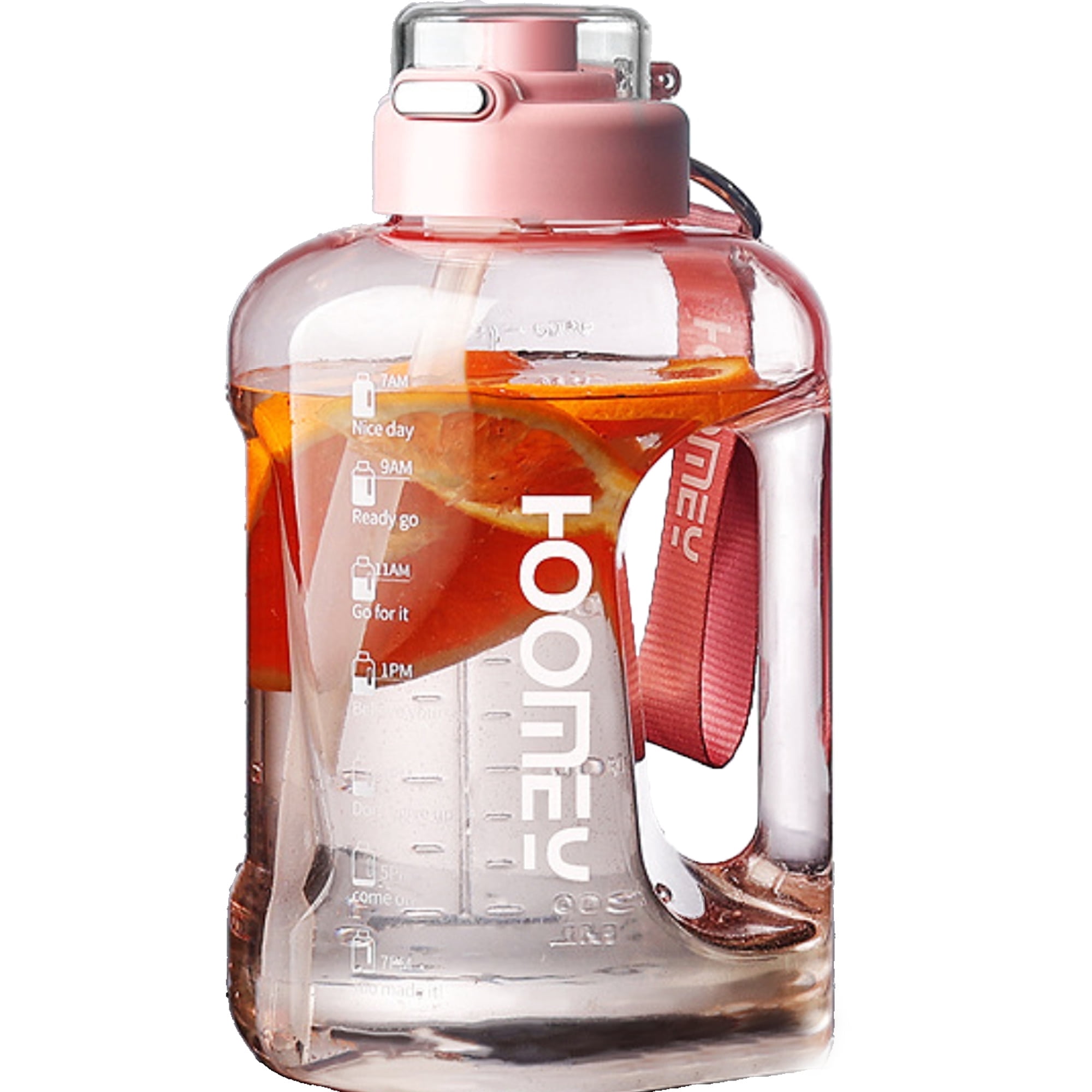WEHUSE 50 oz Water Bottle with Time Marker - Straw & Chug Lid - BPA Free Gym Water Bottle with Straw - Big Gallon Jug