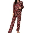 thumbnail image 1 of WEHUSE Christmas Pajamas Womens Long Sleeve Sleepwear Holiday Matching Pjs Comfy Long Pants Lounge Set, 1 of 7