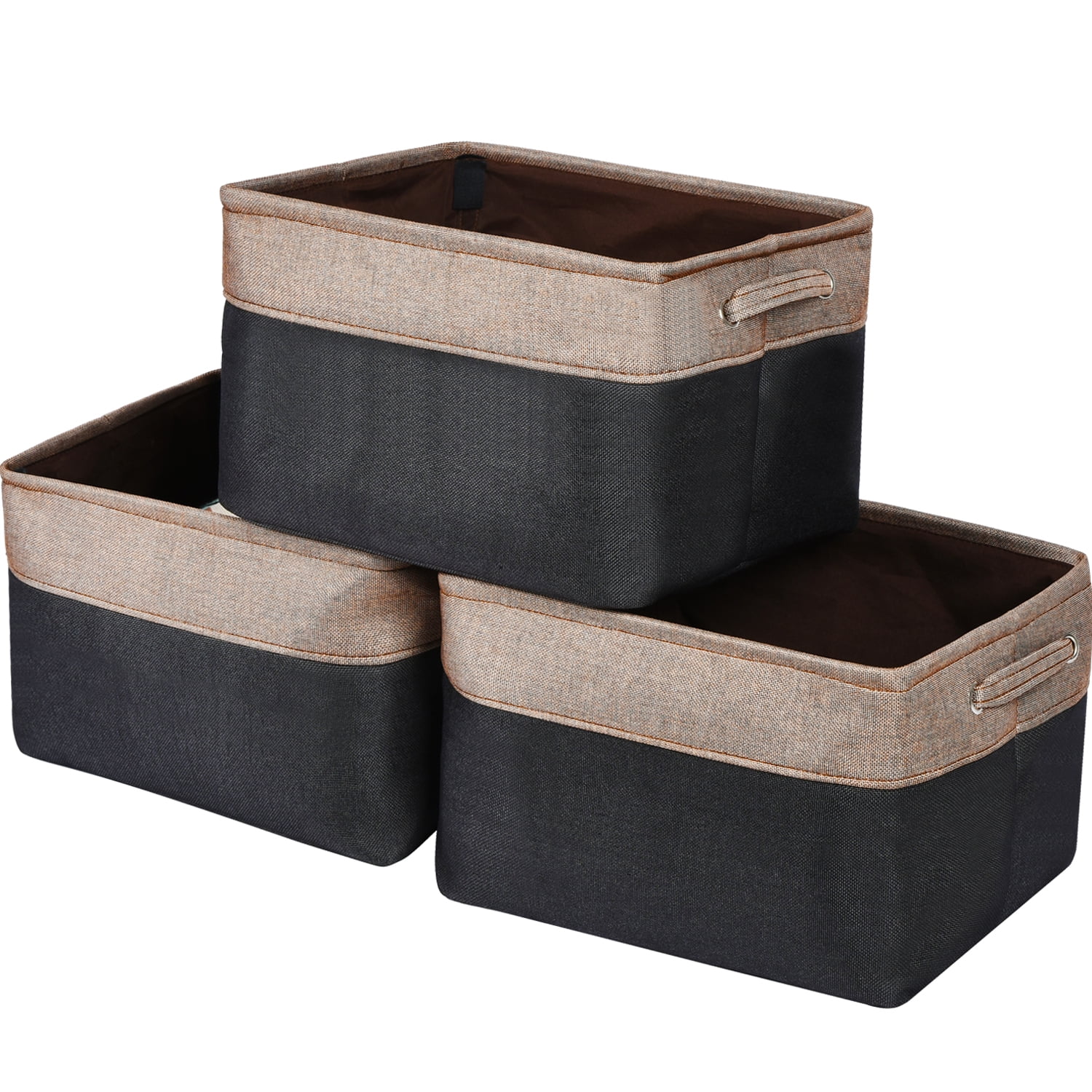 WEHUSE Fabric Storage Baskets, Foldable, Set of 3
