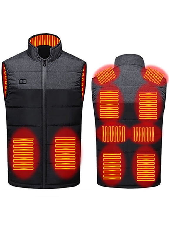 Heated Vest for Men, Lightweight Heated Jacket for Winter Outdoor Camping/Ski/Working, 3 Heating Levels (Battery Pack Not Included)