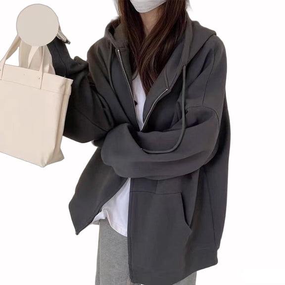 WEHUSE Hoodies For Women Zip Up Hoodie Oversized Sweatshirt Jackets Casual Fall Winter Coats