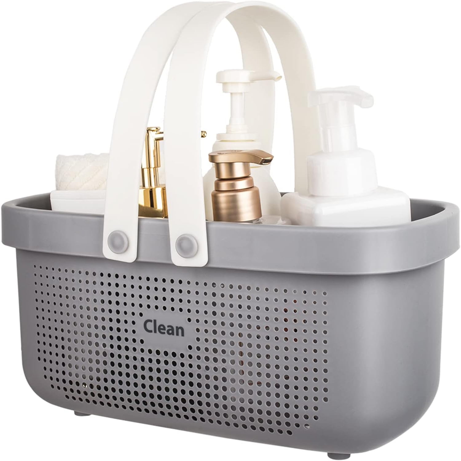 WEHUSE Portable Shower Caddy Tote Storage Basket with Silicone Handle ...