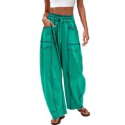WEHUSE Wide Leg Sweat Pants for Womens High Waisted Baggy Sweatpants Casual Drawstring Workout Pants with Pockets