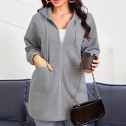 WEHUSE Womens Casual Full Zip Up Hoodie Sweatshirt Jacket Coat with Pockets