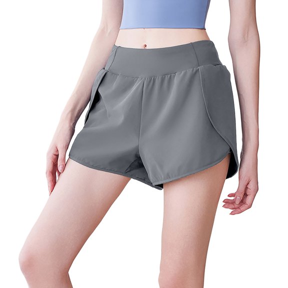 WEHUSE Women's Running Shorts Elastic High Waisted with Pockets, Sporty Workout Quick Dry Athletic Shorts