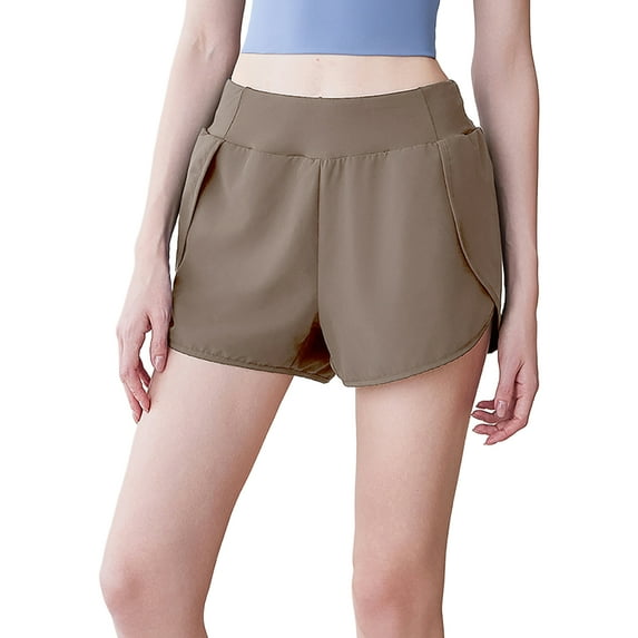 WEHUSE Women's Running Shorts Elastic High Waisted with Pockets, Sporty Workout Quick Dry Athletic Shorts