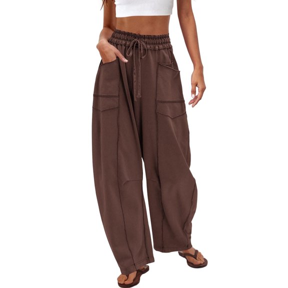 WEHUSE Women's Sweatpants Wide Leg Thermal Winter Warm Baggy Sweat Pants with Pockets