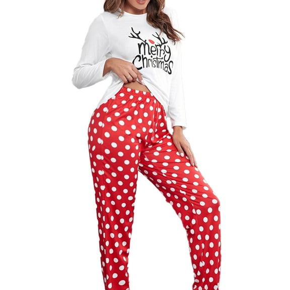 WEHUSE Womens Pajamas Sets 2 Piece Long Sleeve Lounge Set Printed Christmas Pj Sets Loungewear
