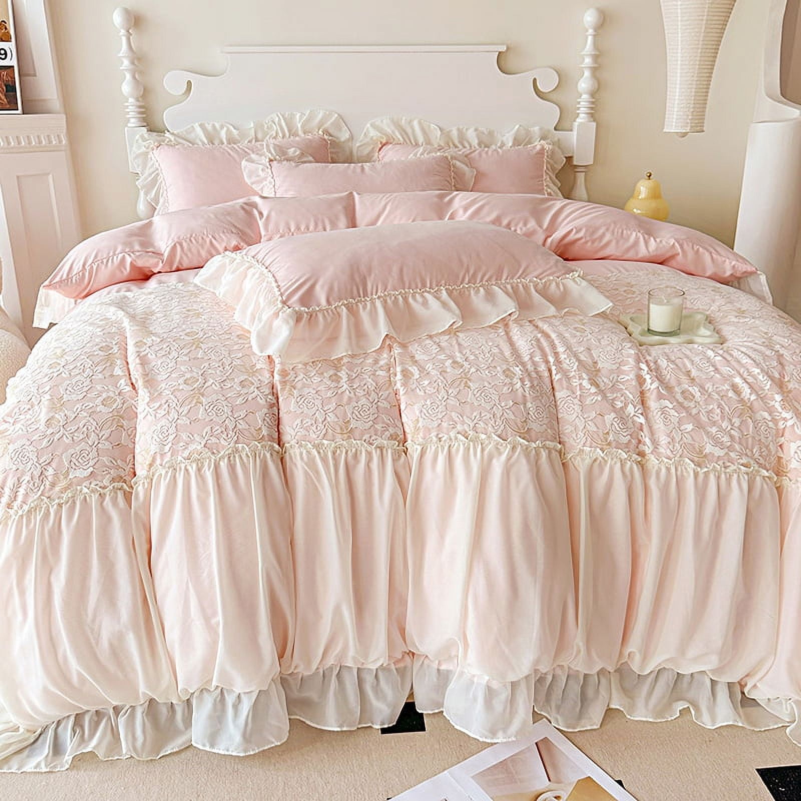 Korean Version top Cotton Lace Bedding Set 4 Piece Soft Princess Wind Duvet Cover