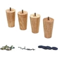 thumbnail image 1 of WEICHUAN Round Solid Wood Replacement Sofa Couch Chair Ottoman Loveseat Coffee Table Cabinet Furniture Wood Legs(4" Straight Set of 4), 1 of 6