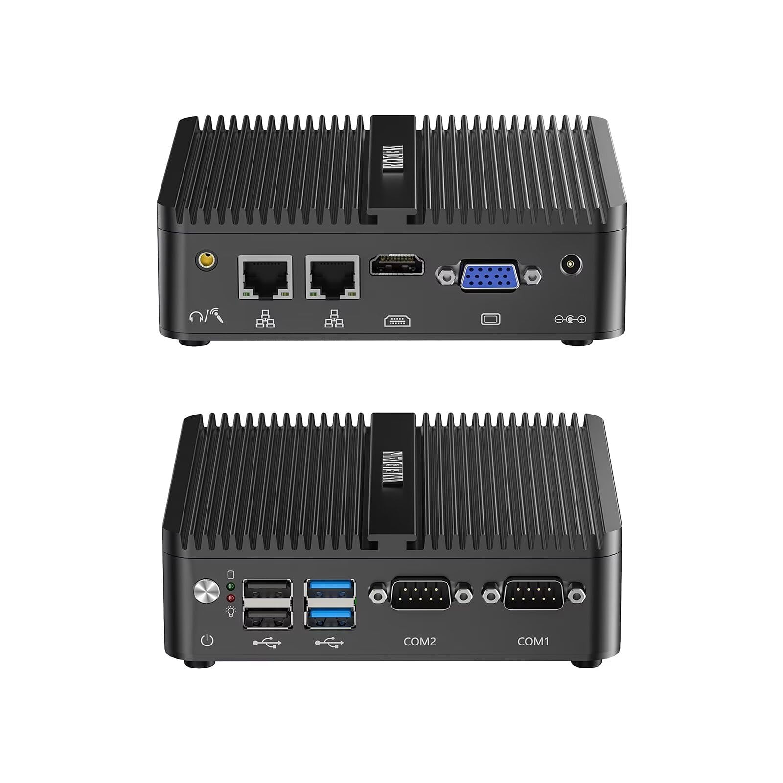 WEIDIAN H6 Fanless Mini PC - Intel Core I7-10810U, 32GB RAM 1TB SSD, Triple Display 2HDMI+DP, 6USB, Dual LAN, COM Ports, GPIO, WiFi, Windows 11/Linux