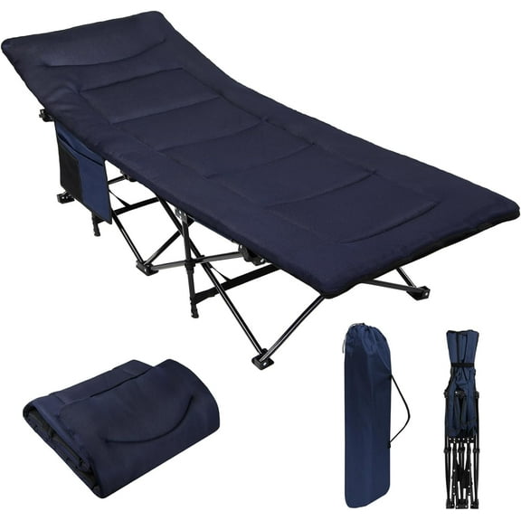 WEIDIORME Oversized Folding Camping Cot with Mattress, Heavy Duty Portable Cot, Carry Bag