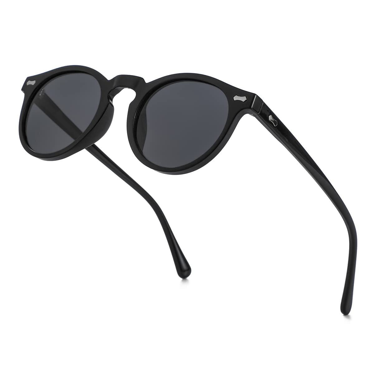 LVIOE Square Polarized Sunglasses For Women, Vintage Fashion Sun Glasses With UV Protection Mirrored Lenses, A01 Black Frame Gold Metal Temple/ Gray Polarized Lens, Medium Price In UAE | Amazon UAE - Foto 5