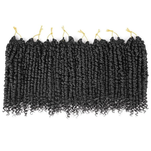 WEIF-10 Inch 8 Packs Pret wisted Passion Twist Crochet Hair Natural Black Pre-looped Short Bob Passion Twists Hair, Bohemian Passion Twist Crochet Braids Crochet Hair Extensions for Women