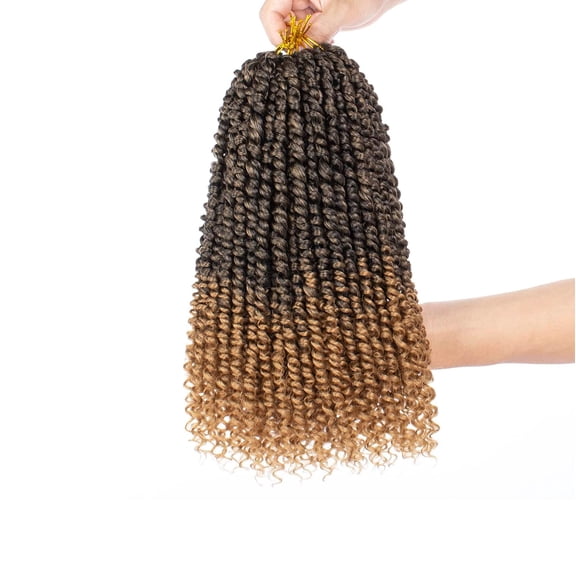 WEIF-12 Inch Passion Twist Braiding Hair 8 Packs Short Bohemian Bomb Twist Hair for Passion Twists Ombre Blonde Pre-Twisted Passion Twist Crochet Hair Extensions for Black Women T27#