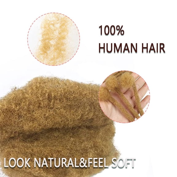 WEIF-Afro Kinky Bulk Human Hair For Dreadlock Extensions Repair Locs,Twist Braiding, 100% Human Braiding Hair 30Grams each bundles Total #27 (8Inch 1PC)