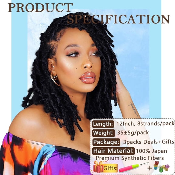 WEIF-Afro Twist Hair Pre Separated Springy Afro Twist Hair Pre stretched Wrapping Hair for Soft Locs Afro Spring Twist Hair Marley Twist Braiding Hair Extensions (12 Inch (Pack of 3),1B)