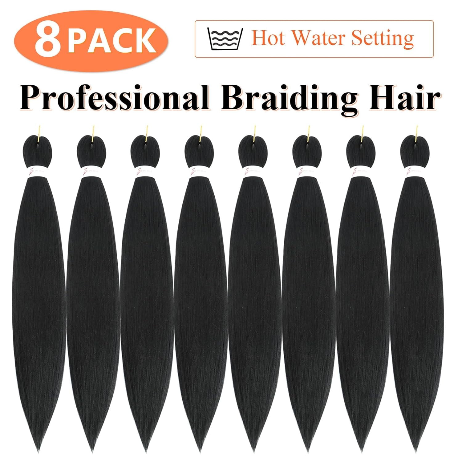 WEIF-Braiding Hair Pre Stretched 24 Inch 8 Packs Pre Stretched Braiding ...