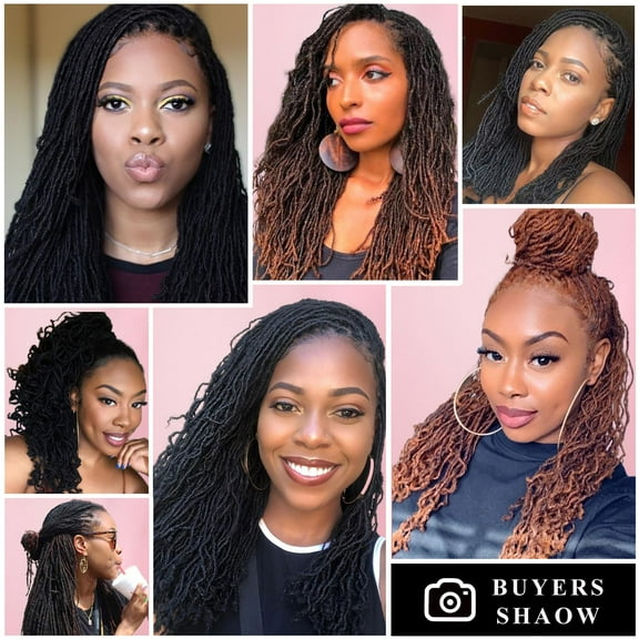 WEIF-Micro Faux Locs Crochet Hair, 36 Inch 5 Packs Color Burgundy BUG DIY Braids Straight Styles (36",530)