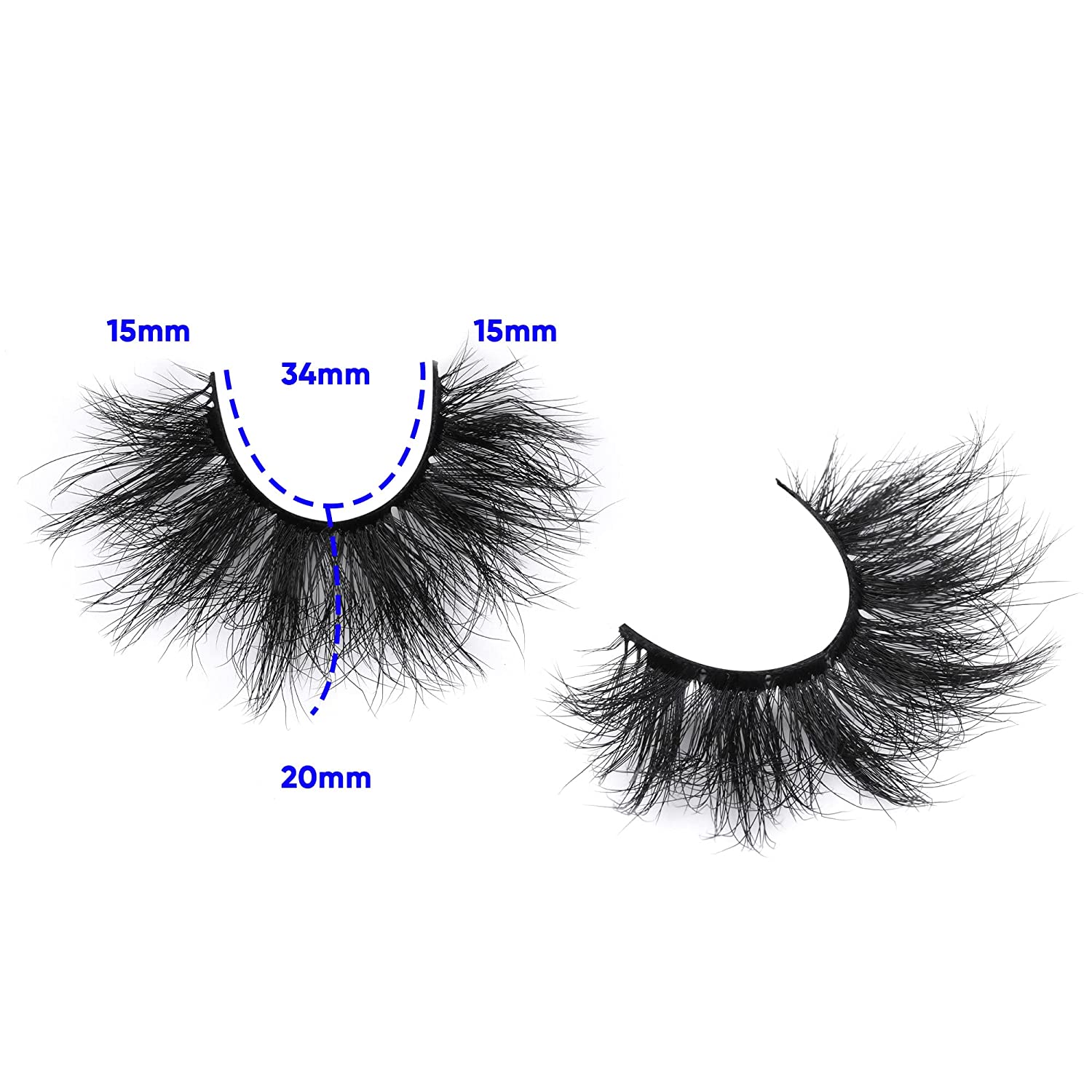 WEIF-Mink Lashes 8D Volume Dramatic False Eyelashes Soft 20 mm 10 Pairs ...