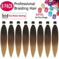 thumbnail image 1 of WEIF-Pre Stretched Braiding Hair Long Braid 30 Inch 8 Packs Professional Braiding Hair Extensions Synthetic Crochet Twist Braids (30 Inch, 1B/30/27), 1 of 4