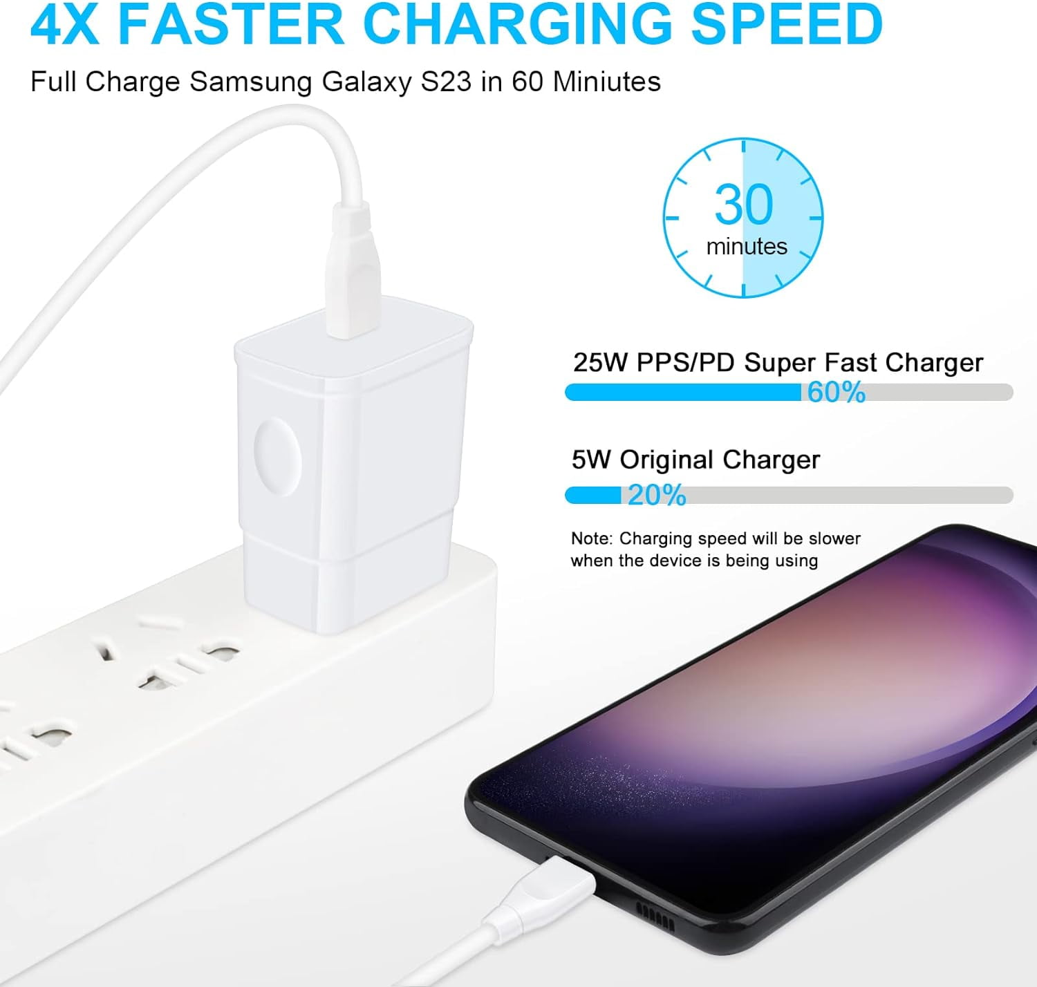 WEIFEI-25W Super Fast Charger, 10FT Long Android Phone C Charger USB Type C Cable Fast Charging for Samsung Galaxy A17 A16 5G A15 A14 5G A56 A55 A54 A53 A35 A13 S25 Ultra S24 FE S23 S22 S21 S20 A