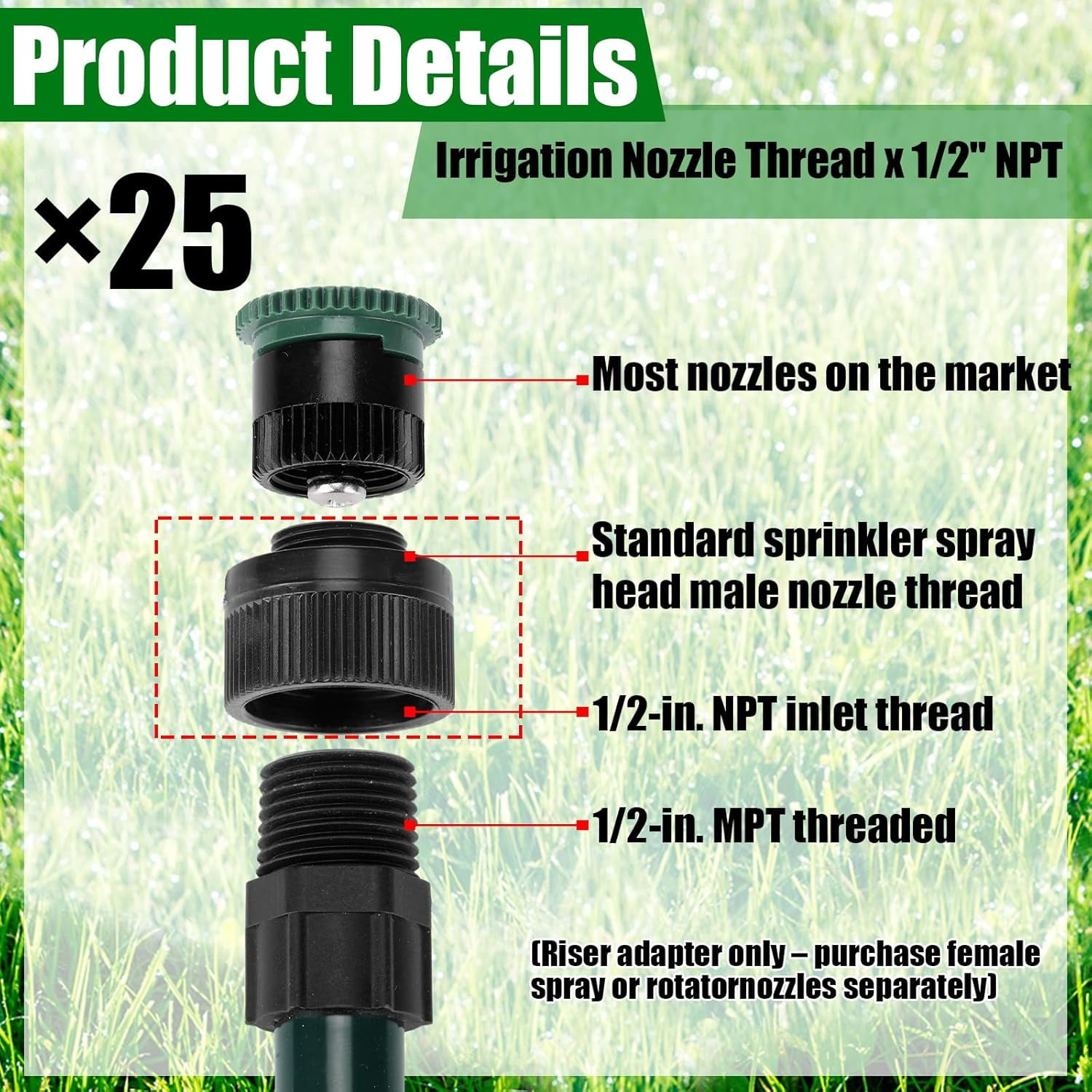 WEIFEI-25pcs Sprinkler Adapter Drip Shrub Sprinkler Head Irrigation ...