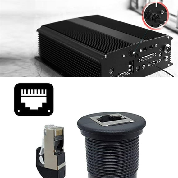 WEIFEI-Cablecc 1m Waterproof Dustproof Screw Locking CAT6 RJ45 Male to ...