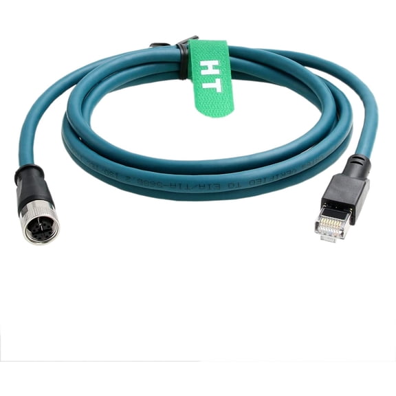 WEIFEI-Ethernet Cable M12 X Code 8 Position Female to RJ45 Cat7e for Industrial Actuator Sensor Profibus Network Automation Application 1m